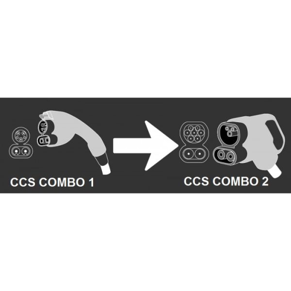 CCS typ 1 till CCS typ 2 snabbladdningsadapter