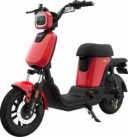 Elmoped HIMO stadsmoped elektrisk moped EV Solution röd elfordon